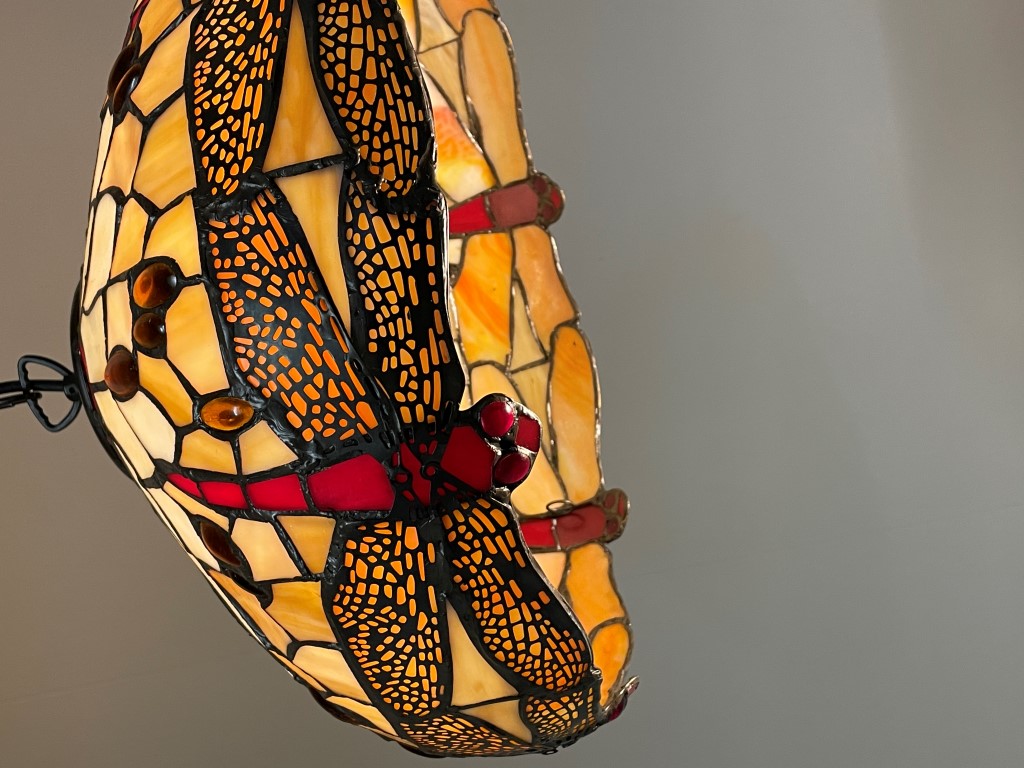 Tiffany Hängelampe Ø 40cm Beige Dragonfly