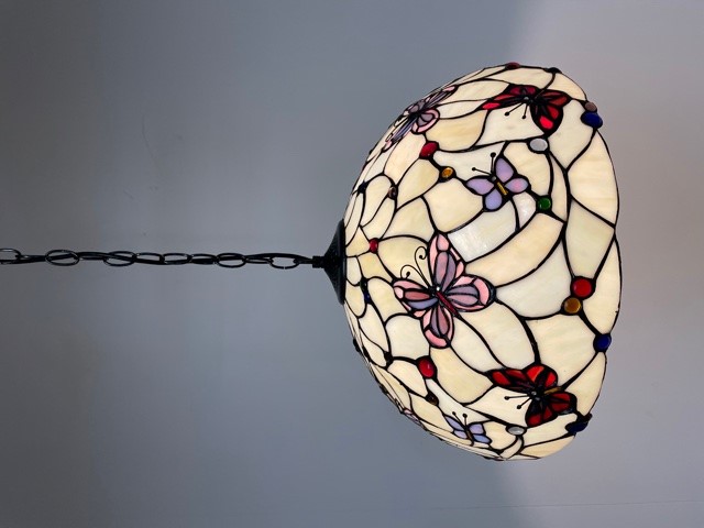 Tiffany Hängelampe Ø 50cm Papillon -98 3 Fassungen