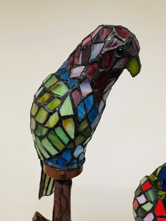 Tischlampe Tiffany 2 Papageien