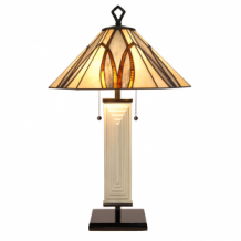 Tiffany Art Deco Tischleuchte Round & Square