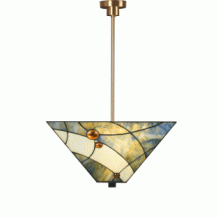Tiffany Kantige Pendelleuchte Sky Blue