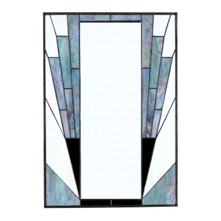 French Art Deco Spiegel Blue