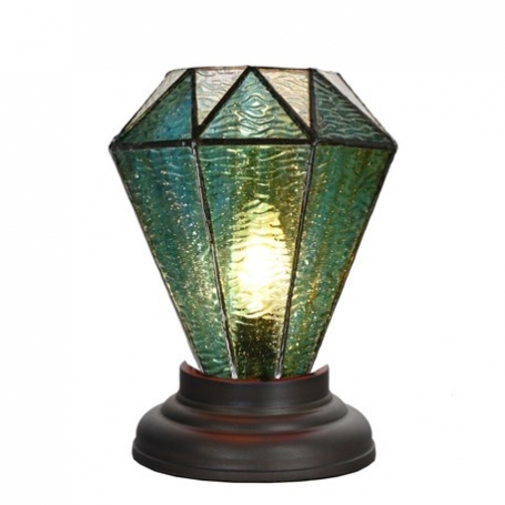 Niedrige Tiffany Tischlampe Arata Green