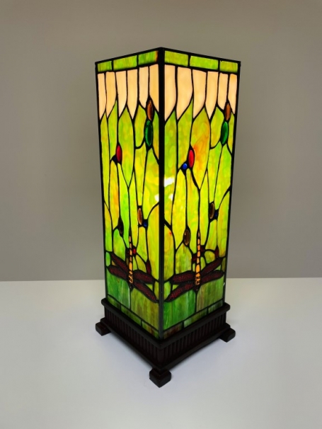 Tiffany Beistelleuchte Dragonfly Green gro