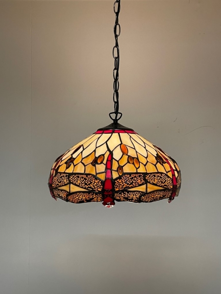 Tiffany Hängelampe Ø 40cm Beige Dragonfly