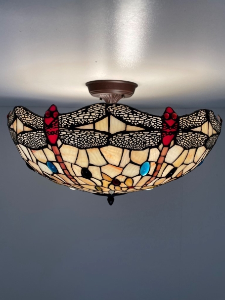 Tiffany Deckenlampe 55cm Dragonfly Flow