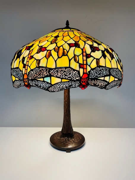 Tiffany Tischlampe Ø 50cm Dragonfly Green P1