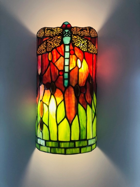 Tiffany Wandleuchte Dragonfly Zylinder