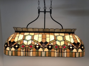 Tiffany Billard-Esstischlampe Geo