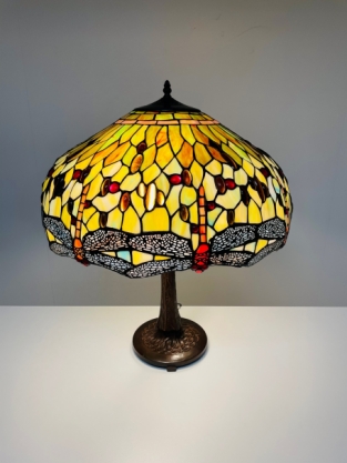 Tiffany Tischlampe Ø 50cm Dragonfly Green P1